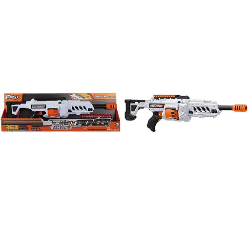 Игрушечный детский пулемет автоматический, барабан на батарейках с мягкими патронами (36 шт.)(81см х 22см) - фото 1