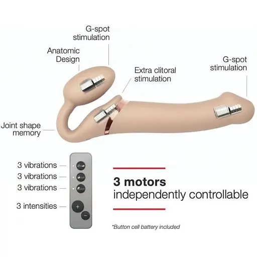 Безремінний страпон з вібрацією Strap-On-Me Vibrating Flesh L - фото 2