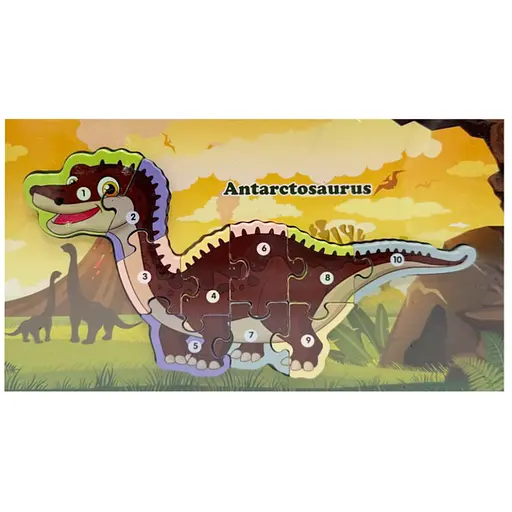 Дерев'яний пазл-вкладиш "Antarctosaurus" Bambi MD 1924-4, 10 елементів - фото 1