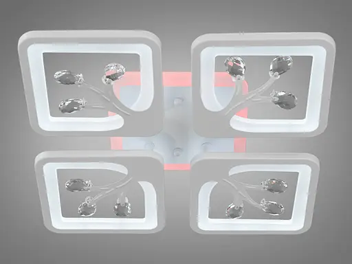 Пристилочная LED люстра с димером и цветной подсветкой, 100Вт. - фото 3