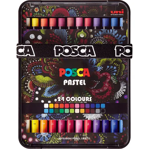 Пастель воскова Uni Posca Pastel 24 кольори (KPA-100/24C) - фото 1