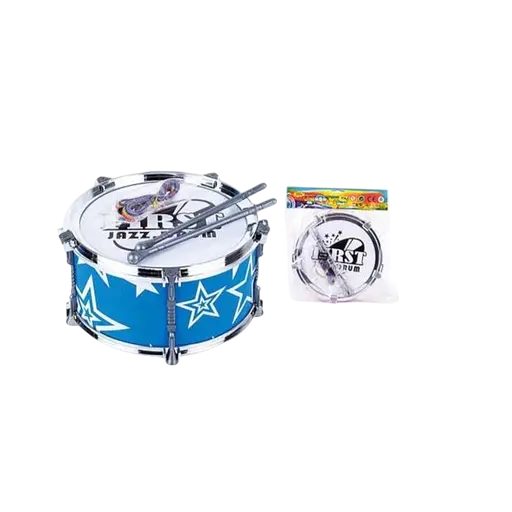 Игрушечный барабан для детей 2251, синий, 27×22×29 см – с палочками и ремешком, в пакете - фото 2