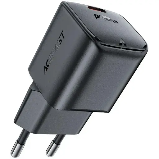 Мережевий зарядний пристрій Acefast A73 mini PD20W GaN USB-C charger чорний - фото 1