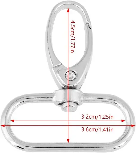 20 шт. Поворотні застібки з цинкового сплаву Застібки для сумок Поворотні затискачі для омару Snap Hook для 20 мм/25 мм/30 мм/38 м - фото 3