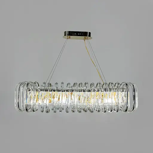 Унікальна підвісна видовжена люстра 100х23х32 см | Line F | Арт. D3008-L1000 GD+CL - фото 6