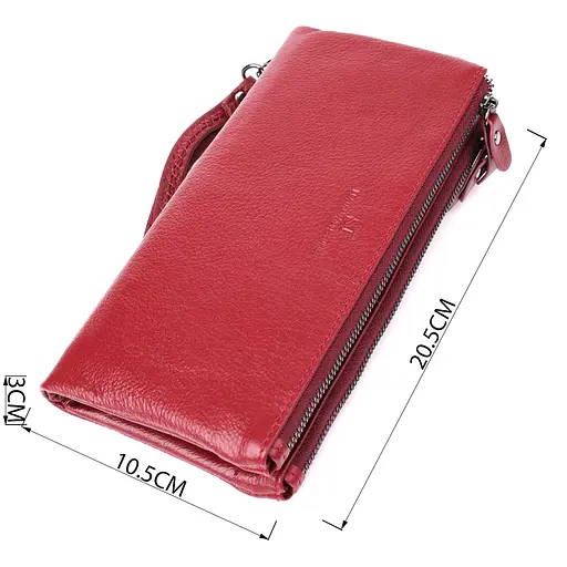 Шкіряний гаманець на три відділення для жінок ST Leather 20.5х10.5х3 см acs0029659 - фото 3