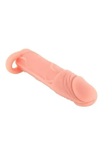 Насадка на член Real Body Real Extender Hugy з відкритою головкою та кільцем для мошонки - фото 2