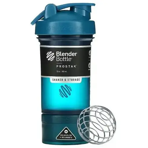 Шейкер спортивний BlenderBottle ProStak 22oz/650 мл з 2-ма контейнерами Navy (PS 22oz Navy) - фото 1