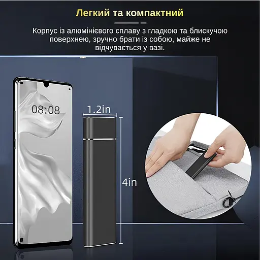 Внешний карман XON MemoryCase для M.2 NGFF (SATA) USB 3.1 Type-C Черный (XSC2C13NG1MG 4333) - фото 2