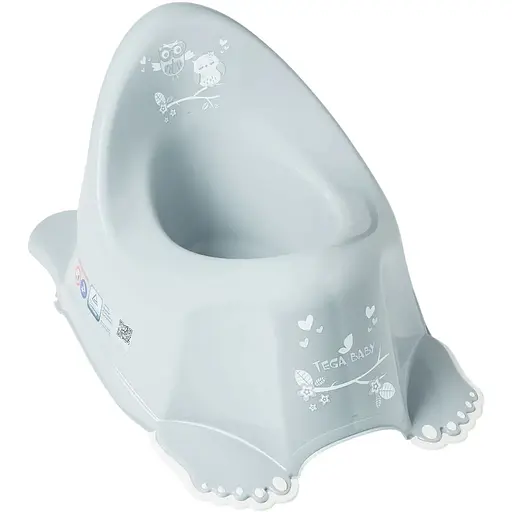 Дитячий горщик Tega Baby Сова з протиковзною гумою сірий