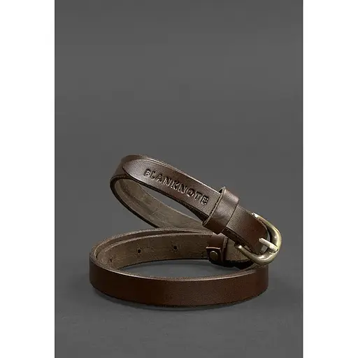 Узкий женский кожаный ремень BlankNot 15 мм Коричневый - фото 3