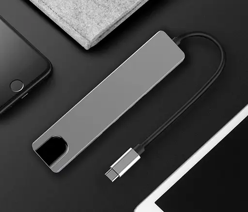 Універсальний концентратор USB для MacBook на 8-Port USB TypeC 3.0 Mini Hub SD, TF, RJ 45 - фото 2