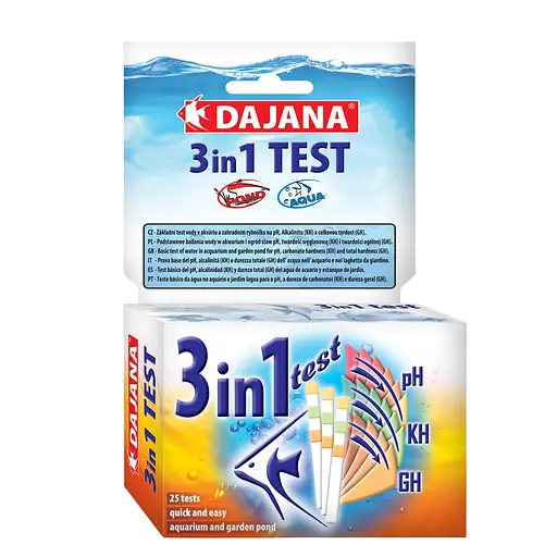 Аквариумный тест Dajana Test 3 in 1 для определения pH, KH, GH воды 25 шт.