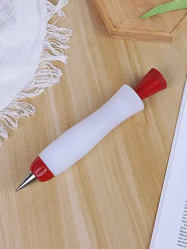 Шприц кулинарный кондитерский силиконовый с носиком из нержавеющей стали для шоколада 20 см, Kitchen Master Красный 85119 - фото 6