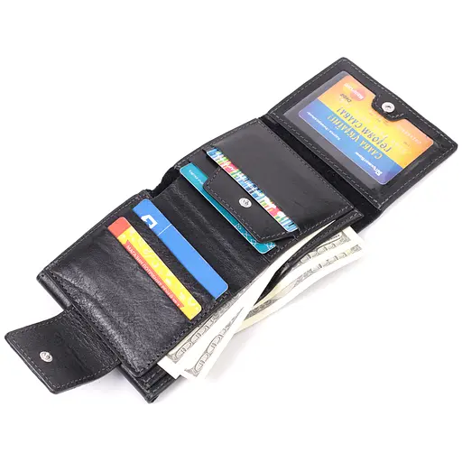 Жіночий шкіряний гаманець Grande Pelle 10.8х11.5х2.5 см acs0029466 - фото 8