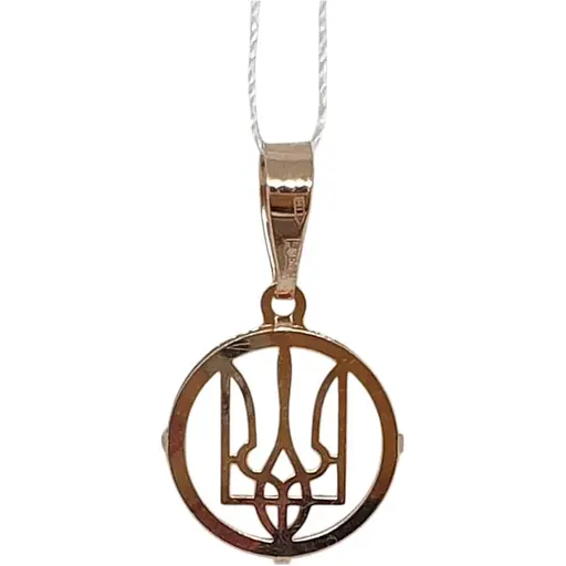 Золота підвіска Favoritum Тризуб з перламутром. 311434