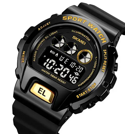 Чоловічий наручний годинник Skmei 1905 Чорний з золотистим - фото 2
