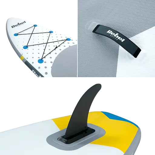 SUP дошка Rebel Active RBA-4501-WH 350 см з аксесуарами сапборд 170 кг 350 x 81 х 15 см White - фото 3