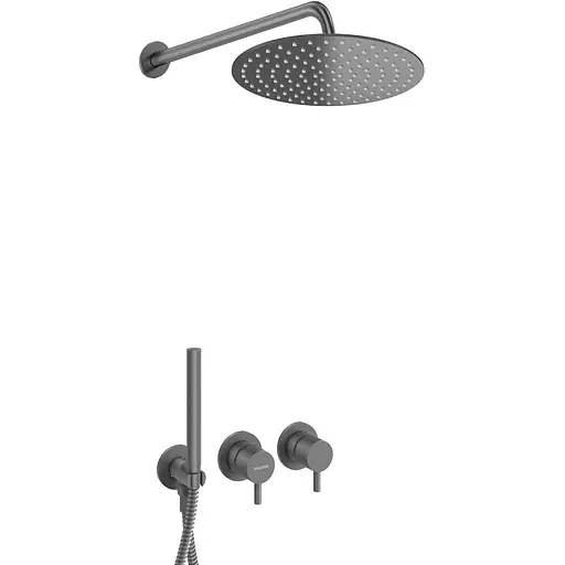 Душова система Kohlman Axel 30 graphite + BOX прихованого монтажу KPL-QW260AG30, Графіт - фото 1