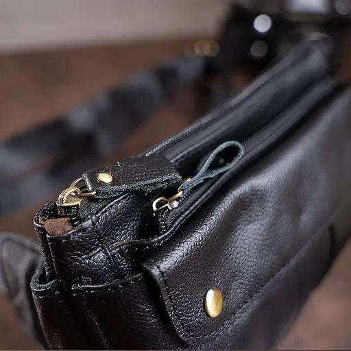 Чоловіча шкіряна сумка-бананка Vintage 23,5х14х2 см sum0012912 - фото 8