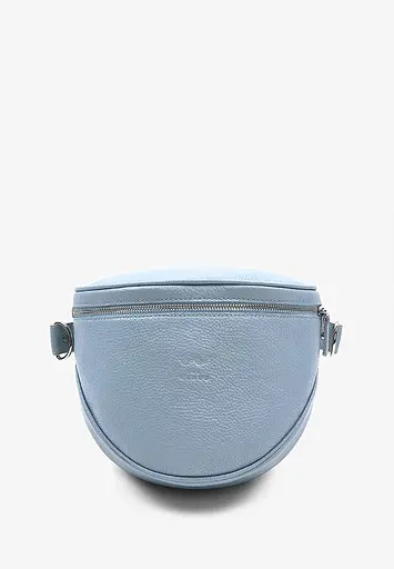 Шкіряна сумка поясна-кроссбоді Vacation блакитна флотар - фото 2