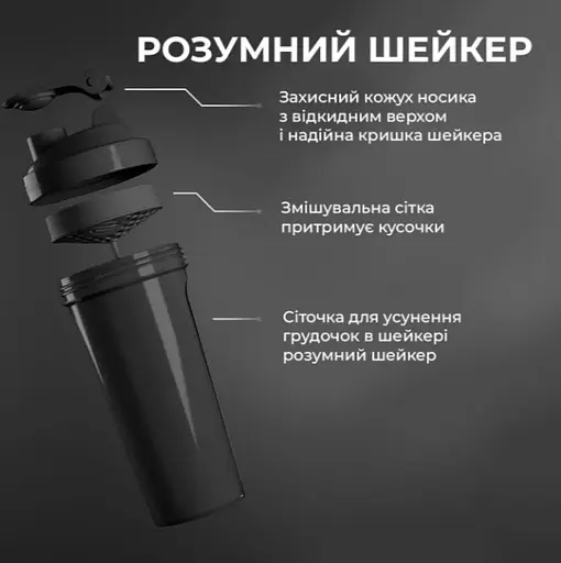 Шейкер спортивний SmartShake Lite 1000 мл Glossy-Navy Blue (10611402) - фото 4