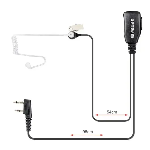 Ведущая гарнитура с кнопкой PPМ Retevis EAK001 для раций Retevis, Kenwood, Baofeng и других - фото 3