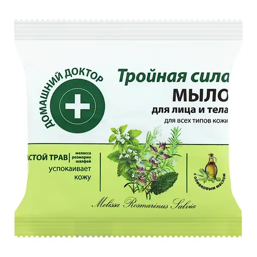 Мило для обличчя та тіла Домашній Лікар, Потрійна сила, 70 г - фото 2