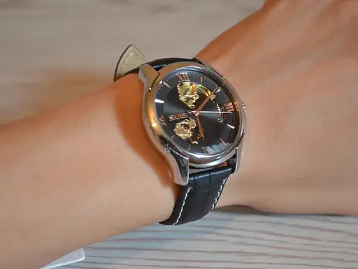 Мужские механические часы Skmei 9223 скелетон (Черные) - фото 5