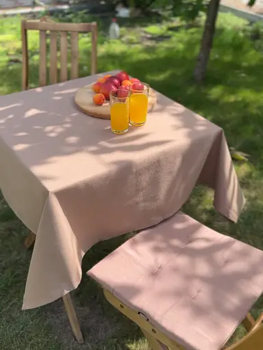 Водовідштовхувальна скатертина Горіховий однотон 240х120 см (+ 6 серветок 30х40) - фото 3