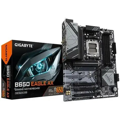 Материнская плата Gigabyte AM5 B650 EAGLE AX, B650, 4xDDR5, Int.Video (CPU), 4xSATA3, 3xM.2, 1xPCI-E 4.0x16, 3xPCI-E 3.0x16, Realtek 7.1, Realtek 7.1, Realtek 7.1, 4xUSB3.2/8xUSB2.0, HDMI/DP, ATX - фото 2