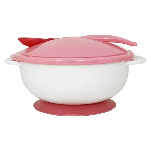 Тарелка на присоске с термоложкой и крышкой MGZ-0101(Pink) 250 мл - фото 2