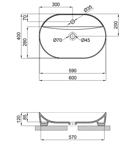 Раковина Qtap Scorpio без донного клапана QT142203MBMBN - фото 4