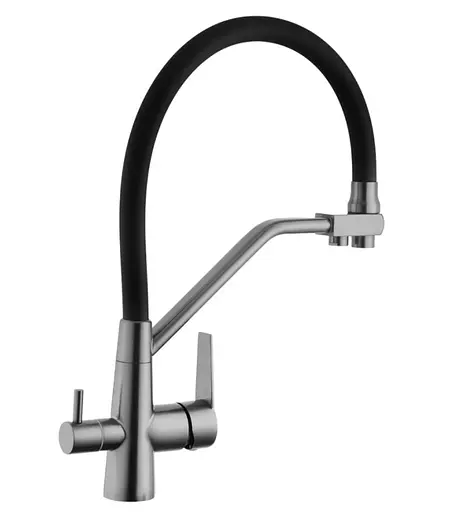 Змішувач для кухні з підключенням до фільтра Kroner KRP Edelstahl Klassisch - PVD03817BLK (CV031898) - фото 2