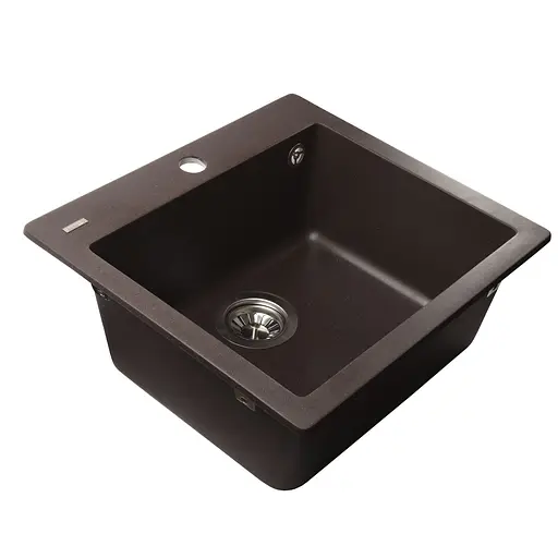 Гранитная мойка Globus Lux Aosta коричневый 490x455мм-А0006 000023572, Коричневый - фото 3
