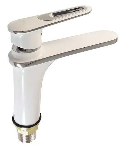 F1049 Змішувач для умивальника гайка білий/хром Ø35 Frap 1/10 Білий - фото 1