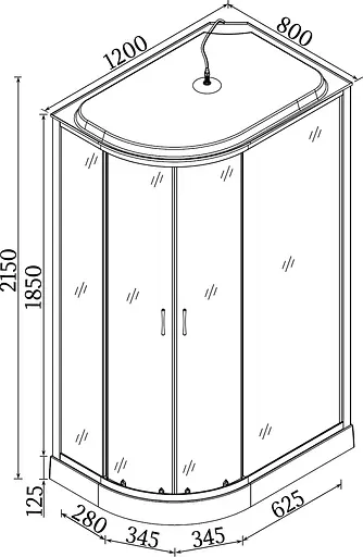 Душевой бокс BRAVO REGA L120GBSR (L120BR) - фото 8