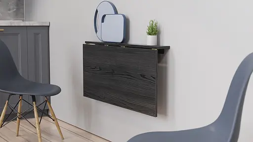 Обідній стіл-трансформер Ніка настінний Ferrum-decor 420x900x500 Чорний метал ДСП Сосна Кембра 16 мм (FRD-105166) - фото 8