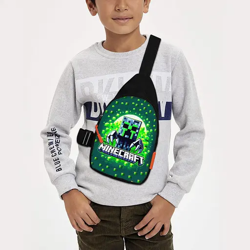 Сумка через плече дитяча Minecraft Кріпер 29х17 см сумка слінг для хлопчика (02118)