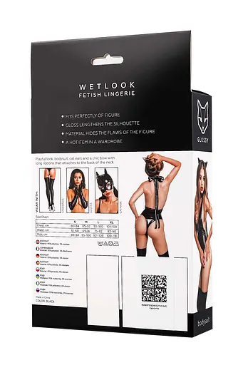 Боді Glossy Kitti Wetlook L (чорний) - фото 5