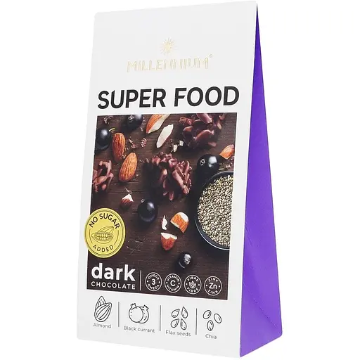 Уценка. Конфеты Millennium Super Food с миндалем, смородиной, льном и чиа 80 г
