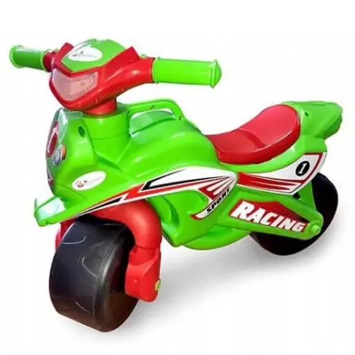 Мотоцикл - толокар Doloni Toys з музичним кермом Поліція, салатовий