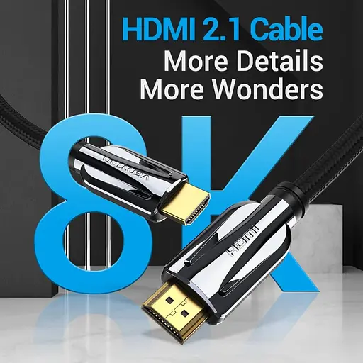 Кабель Vention HDMI-HDMI, 3M, v2.1, 8K 60Hz, 4K 120Hz, 2K 144Hz, 1080P 160Hz (AANBF) - фото 2
