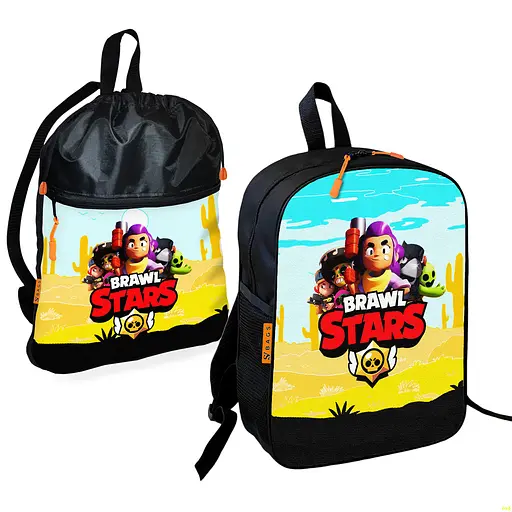 Шкільний рюкзак дитячий Бравл Старс + Сумка для взуття спортивної форми рюкзак-мішок для хлопчика (01678)