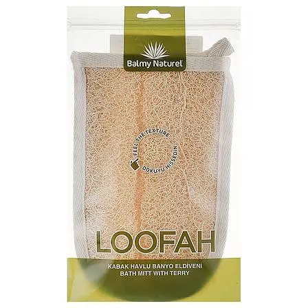 Перчатка массажная Balmy двухсторонняя из махры и люфы (11011) - фото 1