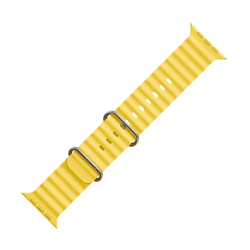 Ремінець силіконовий Hoco iWatch WA12 marine double buckle 42/ 44/ 45/ 49mm жовтий - фото 2