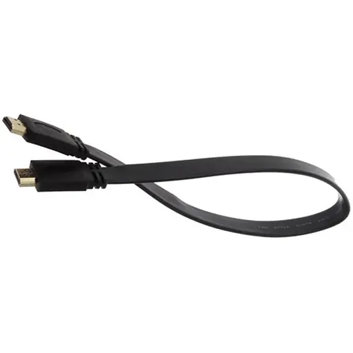 Шнур Hdmi плоский кабель gold сітка чорний 3 м