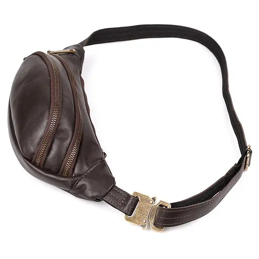 Шкіряна чоловіча сумка на пояс TARWA 11х30х5 см nsa0001313 - фото 6