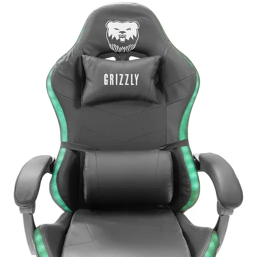 Геймерське крісло Grizzly з RGB LED підсвіткою 12 режимів чорне - фото 6