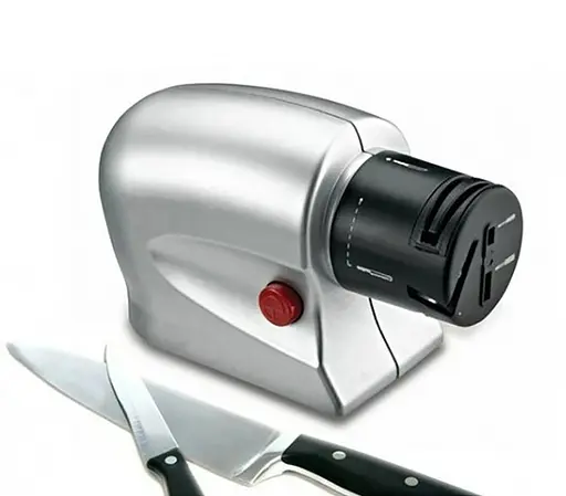 Електрична точилка для заточування ножів та ножиць ELECTRIC SHARPENER Silver, Kitchen Master Сірий 86963 - фото 2